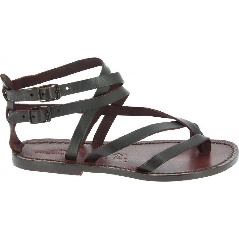 Lartigiano Del Cuoio Sandali Alla Schiava Artigianali In Pelle Marrone