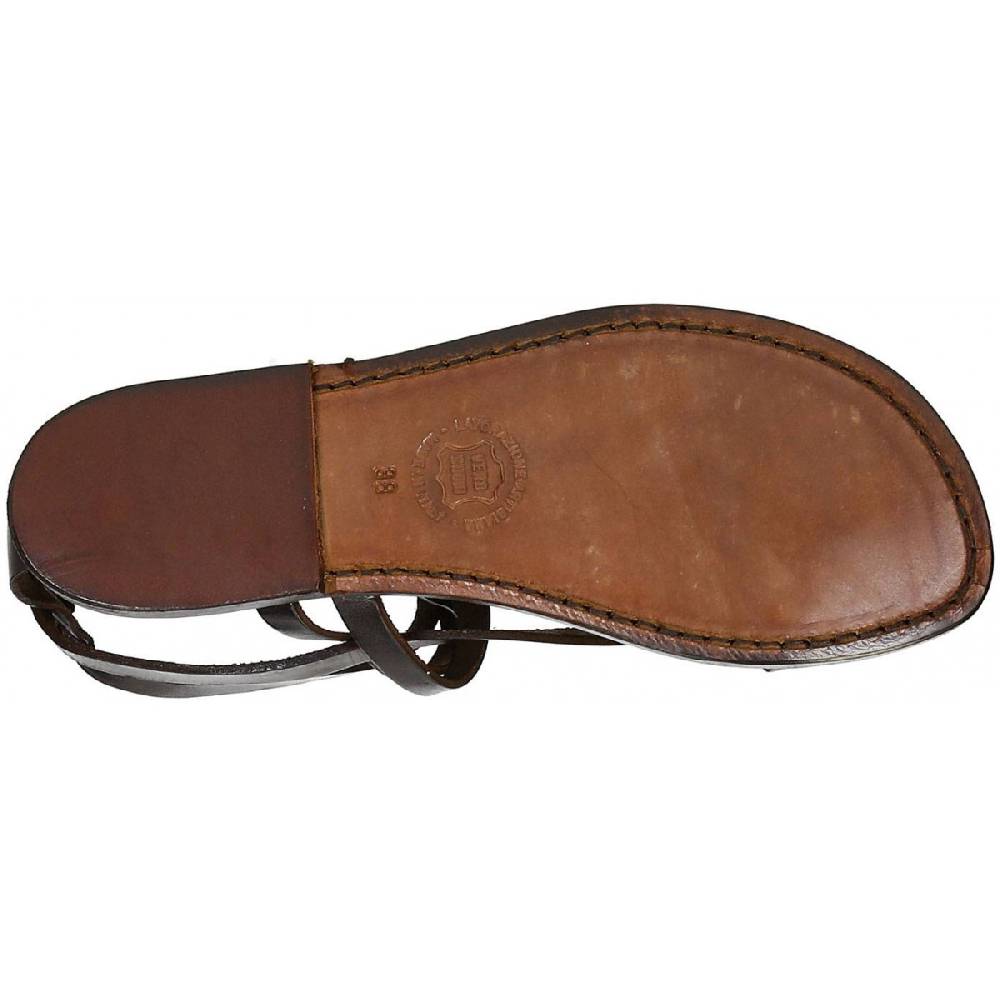 Lartigiano Del Cuoio Sandali Alla Schiava Artigianali In Pelle Marrone