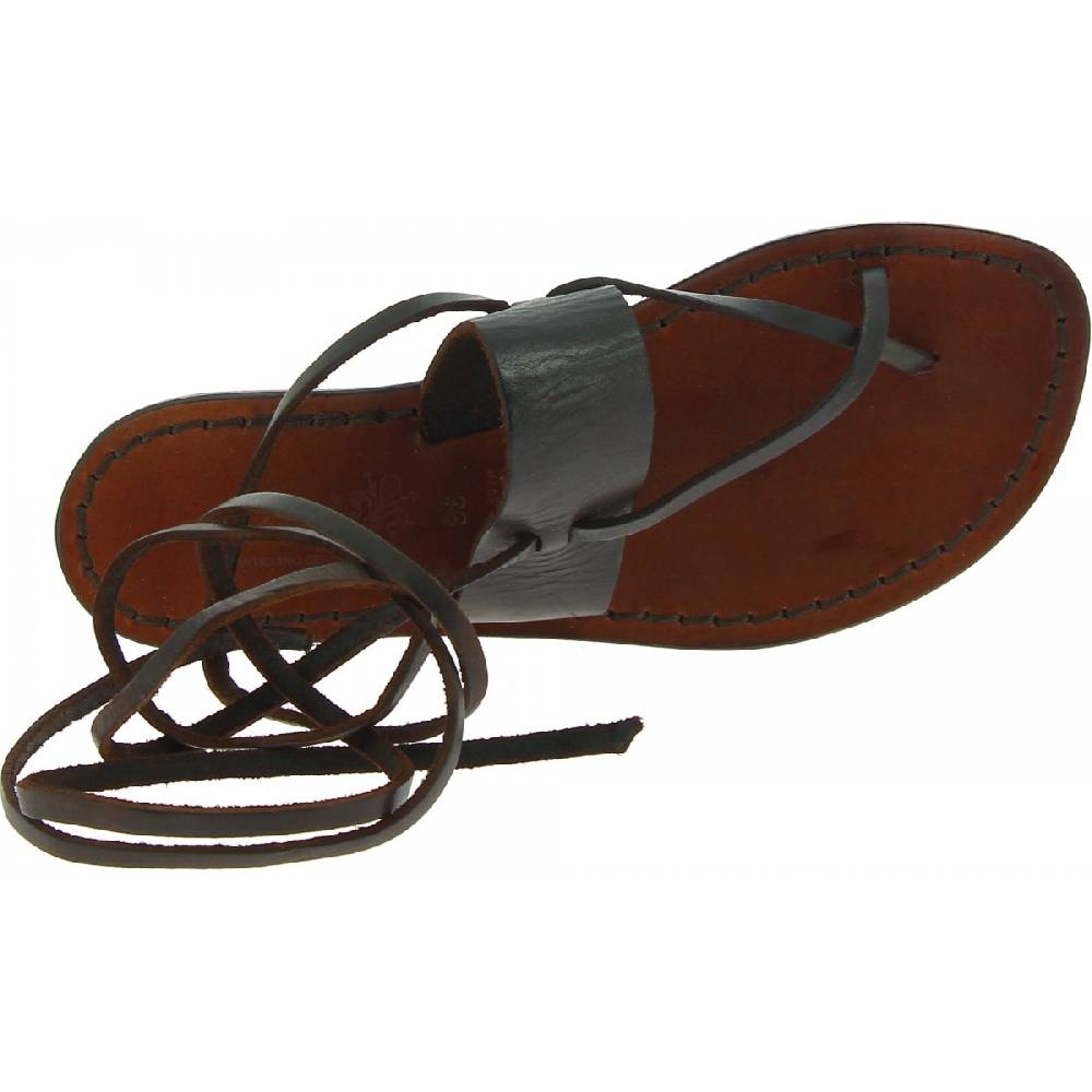 Lartigiano Del Cuoio Sandali Alla Schiava Fatti A Mano In Pelle Testa Di Moro