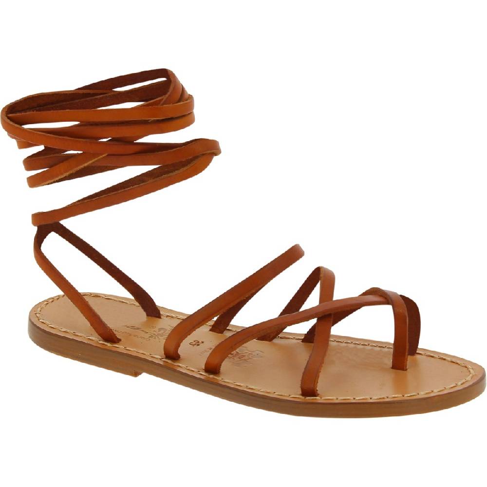 Lartigiano Del Cuoio Sandali alla schiava in pelle color cuoio fatti a mano in Italia