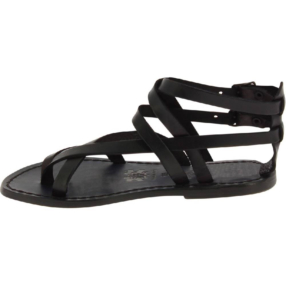 Lartigiano Del Cuoio Sandali Alla Schiava In Pelle Nera Artigianali