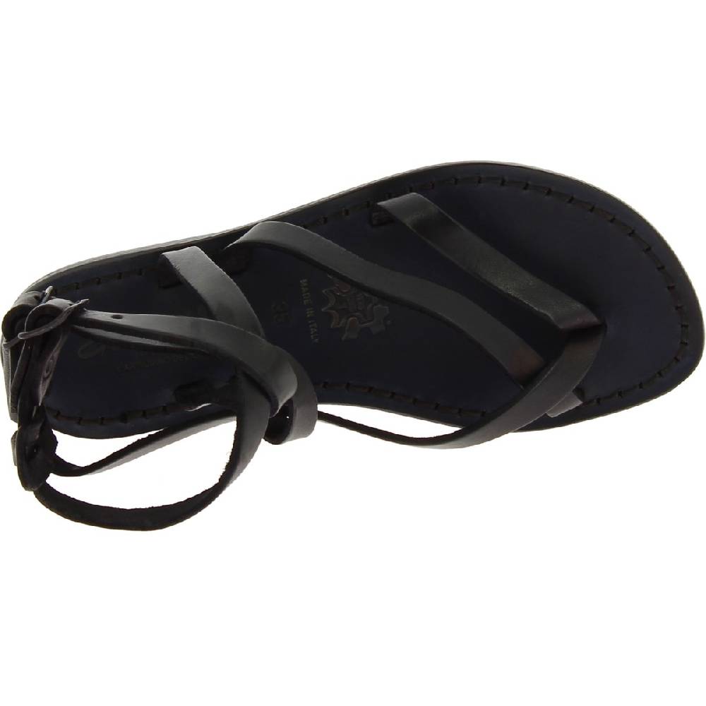 Lartigiano Del Cuoio Sandali Alla Schiava In Pelle Nera Artigianali