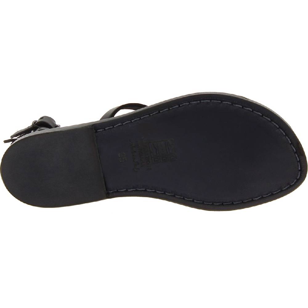 Lartigiano Del Cuoio Sandali Alla Schiava In Pelle Nera Artigianali