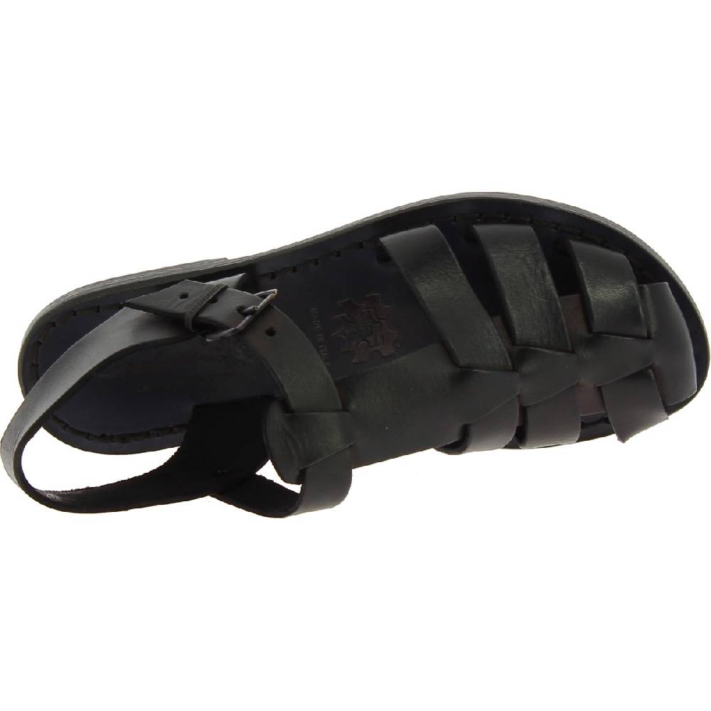 Lartigiano Del Cuoio Sandali Bassi Da Donna In Pelle Nero Fatti A Mano In Italia