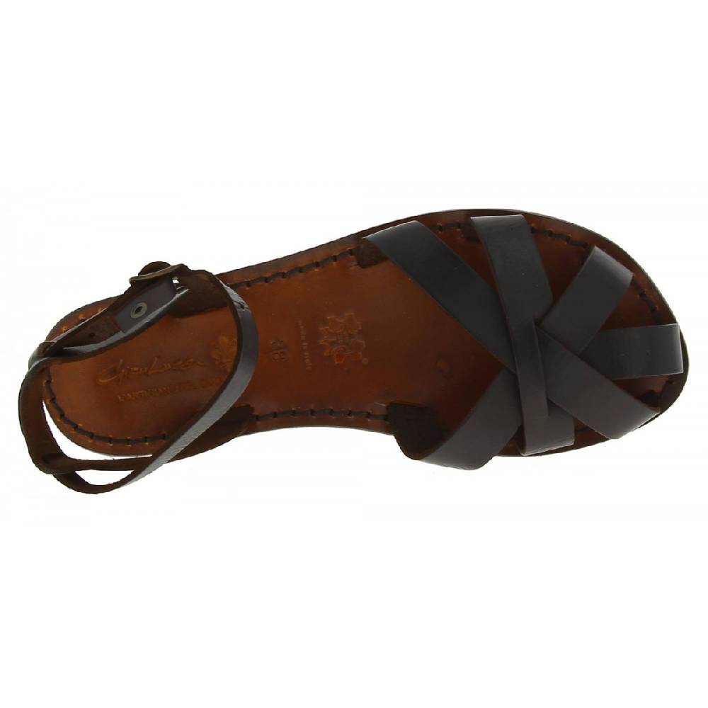 Lartigiano Del Cuoio Sandali Bassi Fatti A Mano In Italia In Pelle Color Testa Di Moro