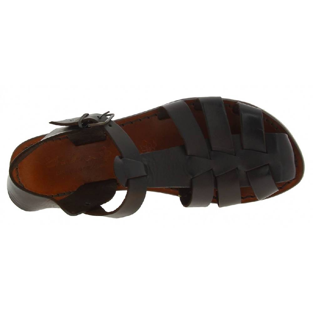 Lartigiano Del Cuoio Sandali Bassi In Pelle Color Testa Di Moro Fatti A Mano In Italia