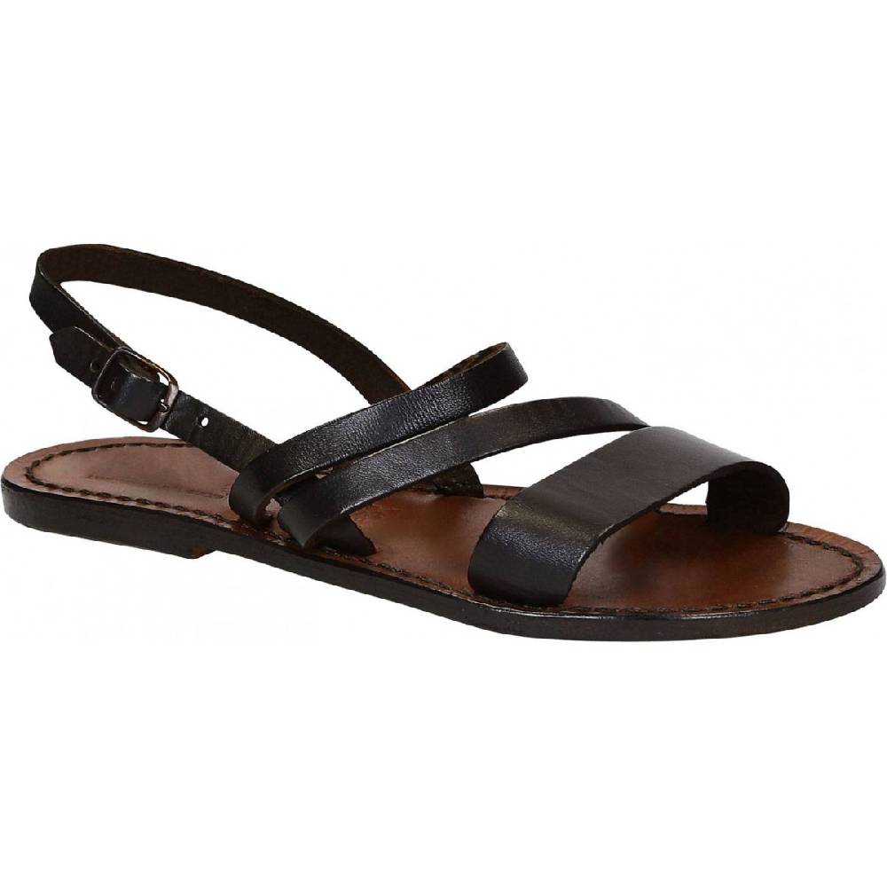 Lartigiano Del Cuoio Sandali bassi in pelle testa di moro da donna artigianali