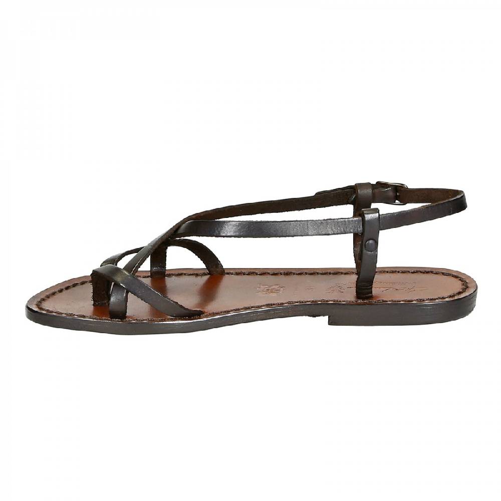 Lartigiano Del Cuoio Sandali Cuoio Artigianali Donna Fatti A Mano In Pelle Testa Di Moro