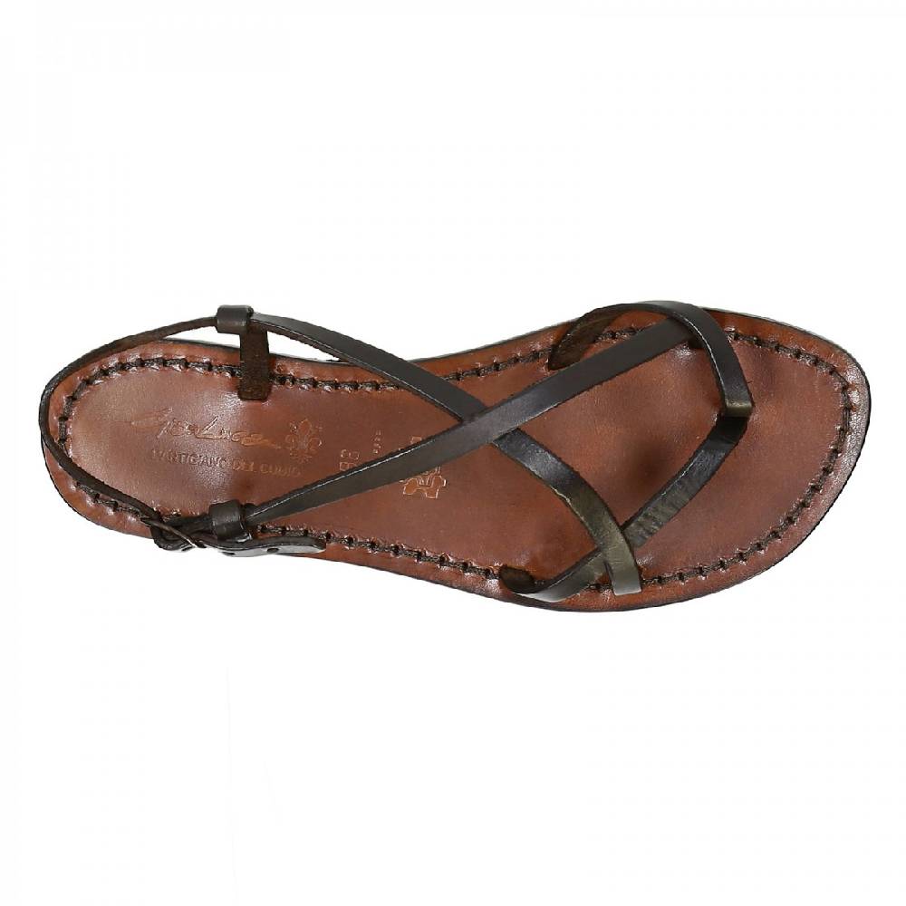 Lartigiano Del Cuoio Sandali Cuoio Artigianali Donna Fatti A Mano In Pelle Testa Di Moro