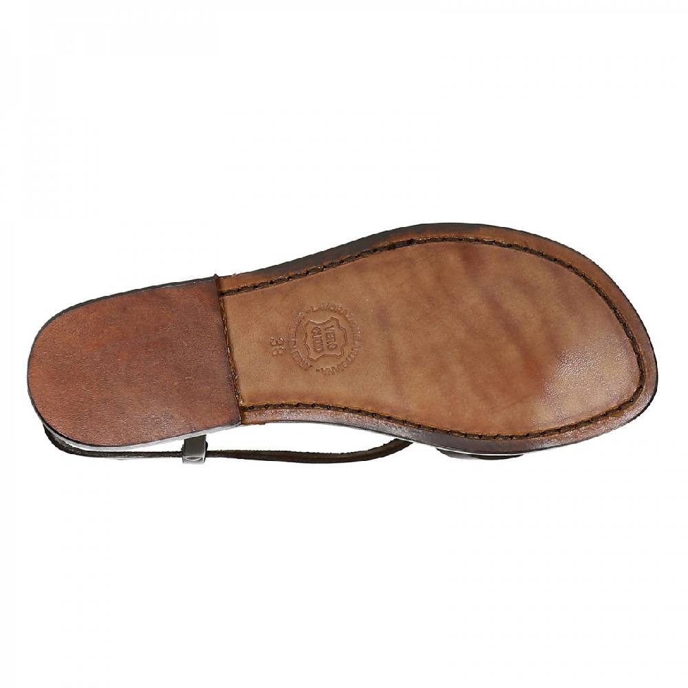 Lartigiano Del Cuoio Sandali Cuoio Artigianali Donna Fatti A Mano In Pelle Testa Di Moro