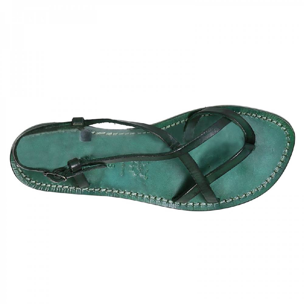Lartigiano Del Cuoio Sandali Cuoio Artigianali Donna In Pelle Verde