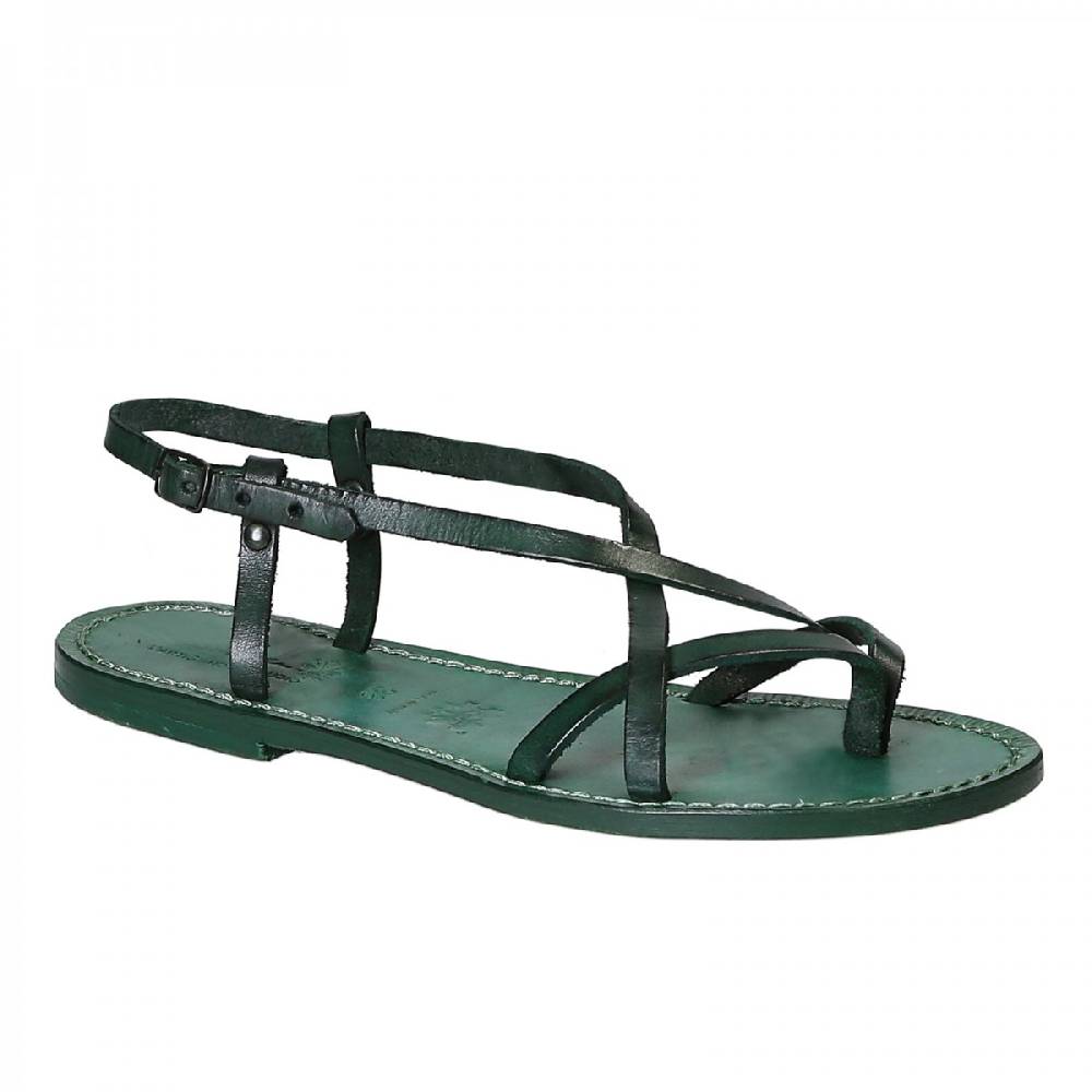 Lartigiano Del Cuoio Sandali cuoio artigianali donna in pelle verde
