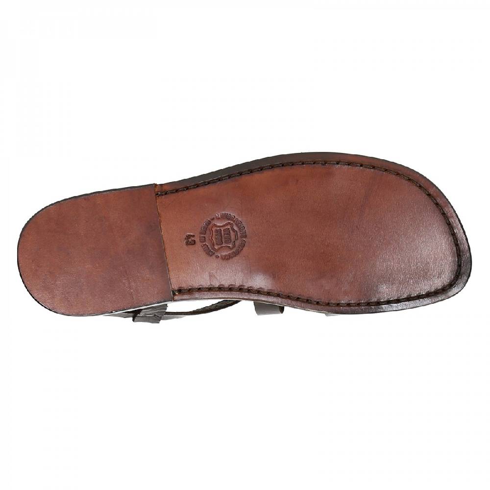 Lartigiano Del Cuoio Sandali Cuoio Uomo Fatti A Mano In Italia In Pelle Color Testa Di Moro