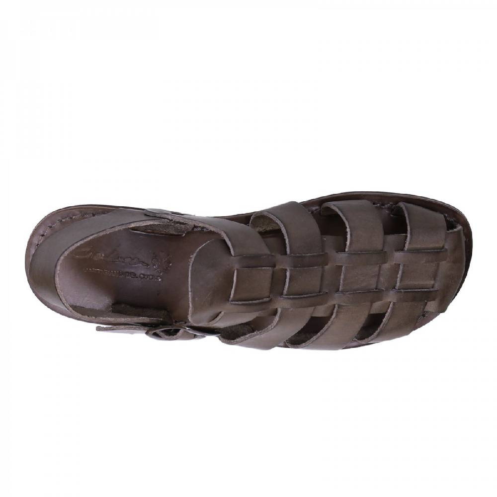 Lartigiano Del Cuoio Sandali Da Frate Uomo Fatti A Mano In Pelle Color Fango