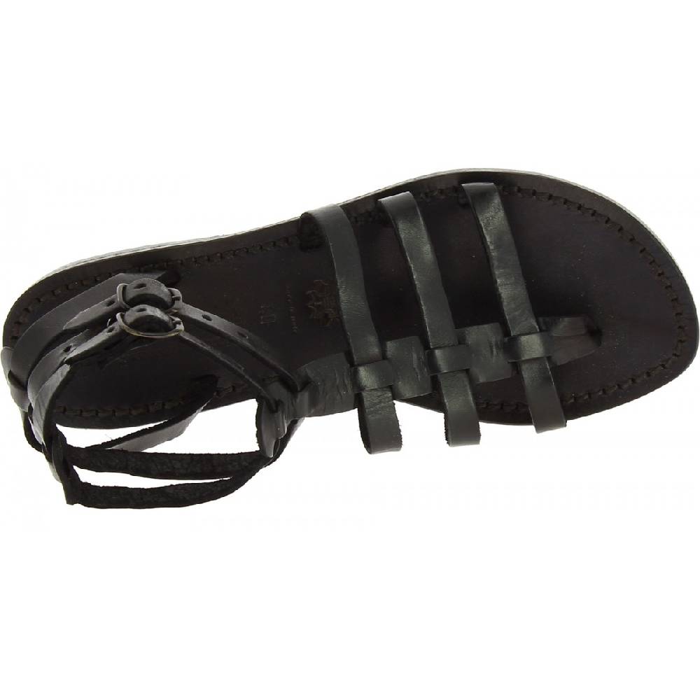 Lartigiano Del Cuoio Sandali Da Gladiatore In Pelle Nera Fatti A Mano In Italia