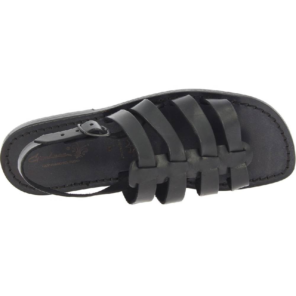 Lartigiano Del Cuoio Sandali Da Uomo A Gabbia In Pelle Nera
