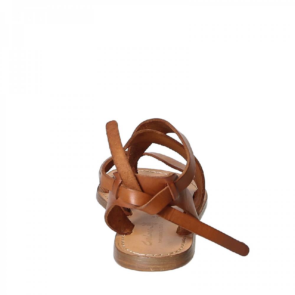 Lartigiano Del Cuoio Sandali Donna Fatti A Mano In Pelle Colore Cuoio