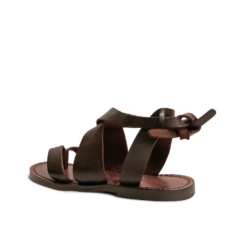 Lartigiano Del Cuoio Sandali Donna Fatti A Mano In Pelle Colore Testa Di Moro