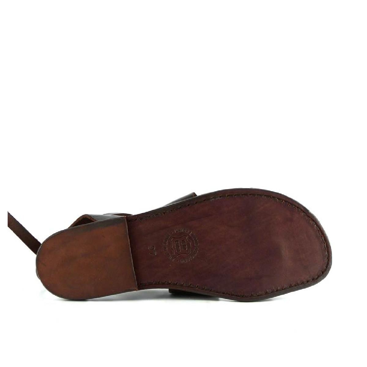 Lartigiano Del Cuoio Sandali Donna Fatti A Mano In Pelle Colore Testa Di Moro