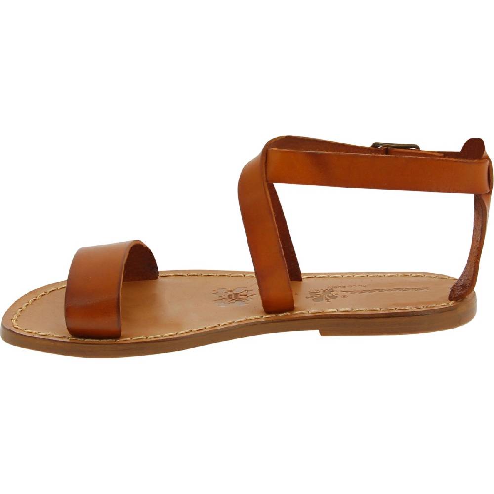Lartigiano Del Cuoio Sandali Donna In Pelle Color Cuoio Fatti A Mano In Italia