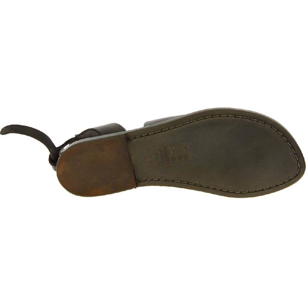 Lartigiano Del Cuoio Sandali Donna In Pelle Color Fango Fatti A Mano In Italia