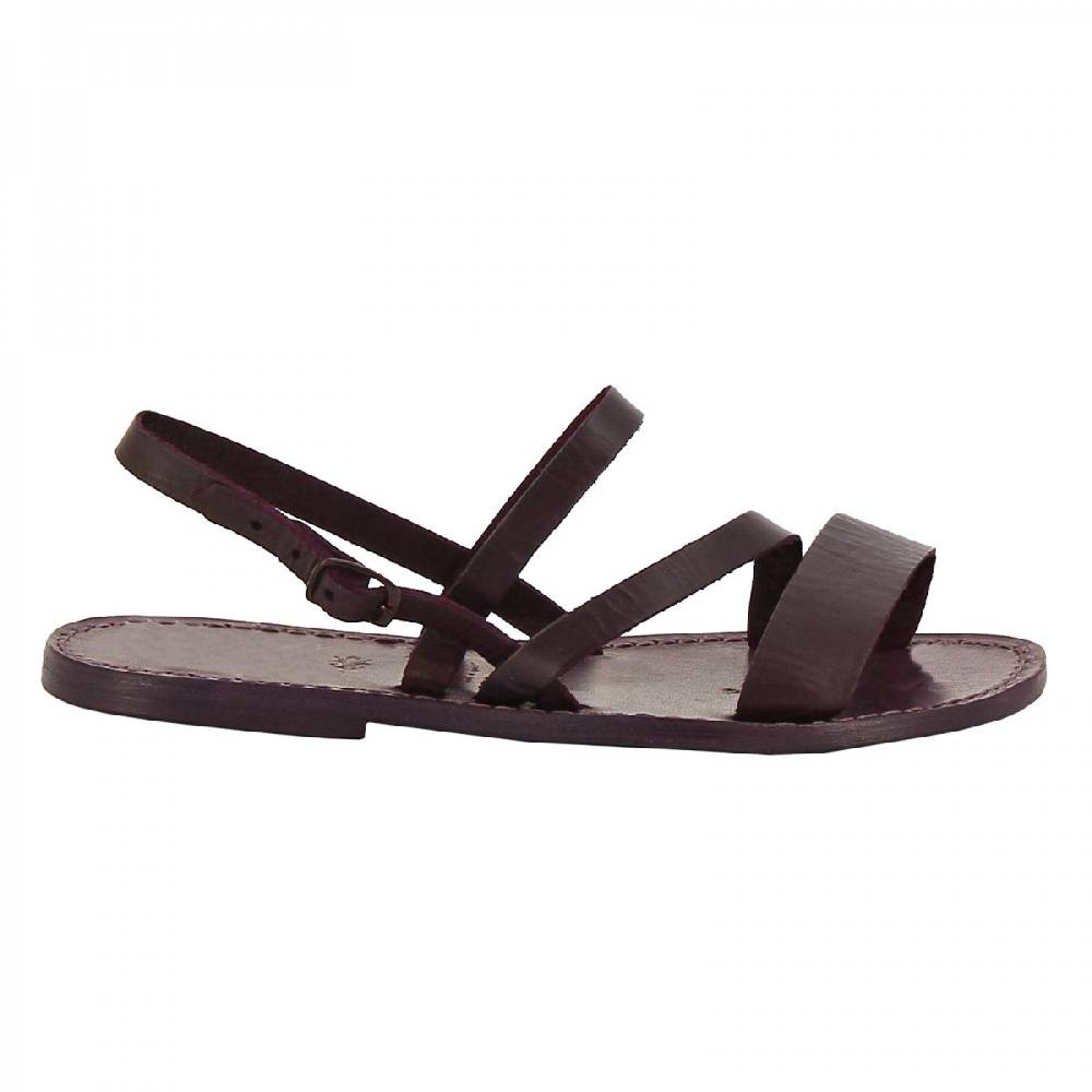 Lartigiano Del Cuoio Sandali Donna In Pelle Color Prugna Fatti A Mano