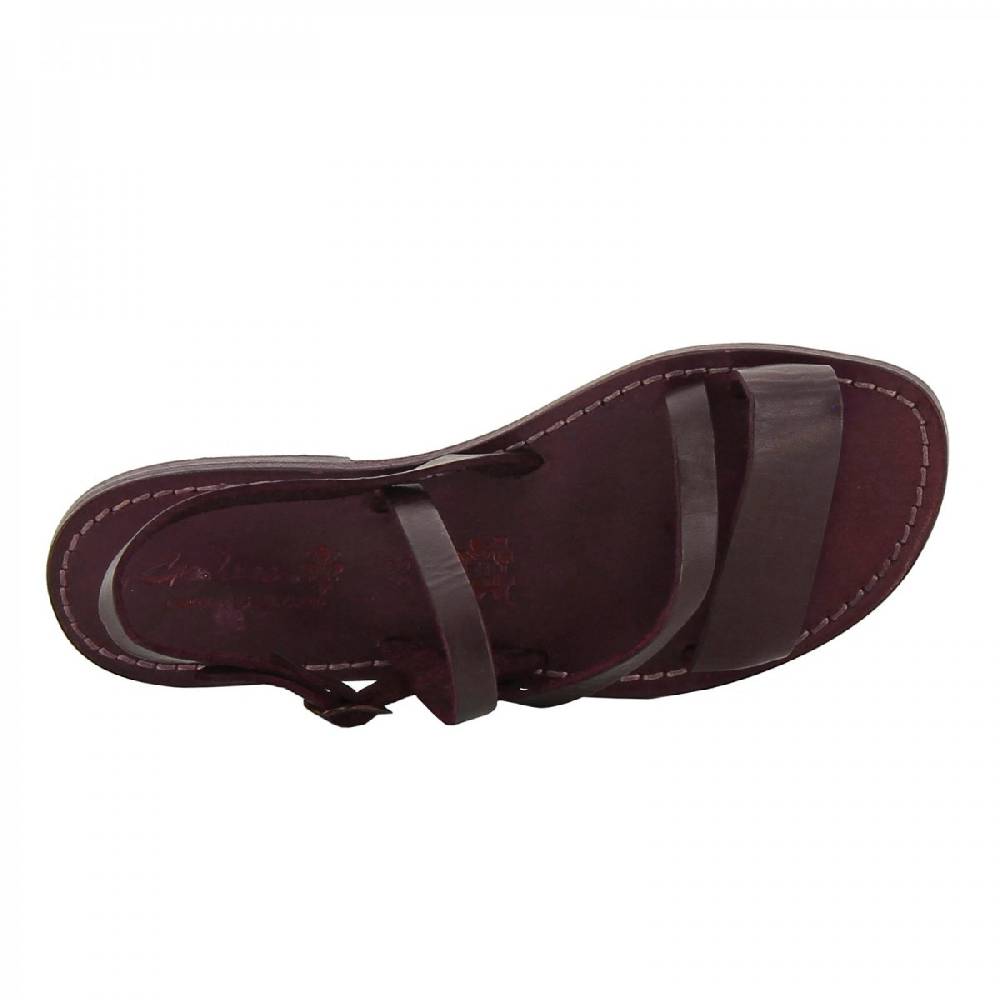 Lartigiano Del Cuoio Sandali Donna In Pelle Color Prugna Fatti A Mano
