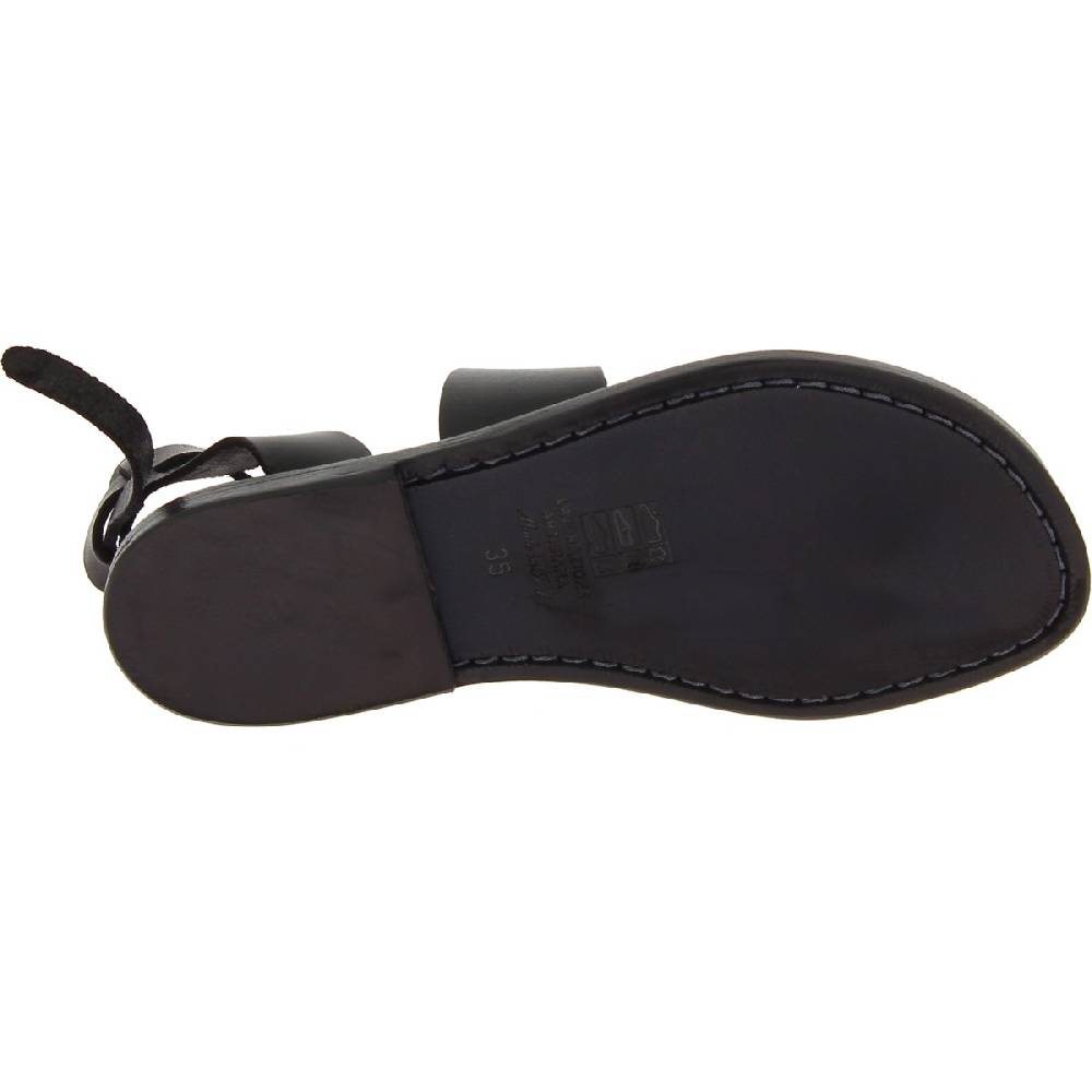 Lartigiano Del Cuoio Sandali Donna In Pelle Colore Nero Fatti A Mano In Italia