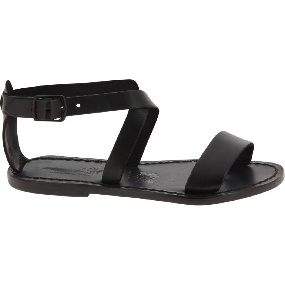 Lartigiano Del Cuoio Sandali Donna In Pelle Nero Fatti A Mano In Italia