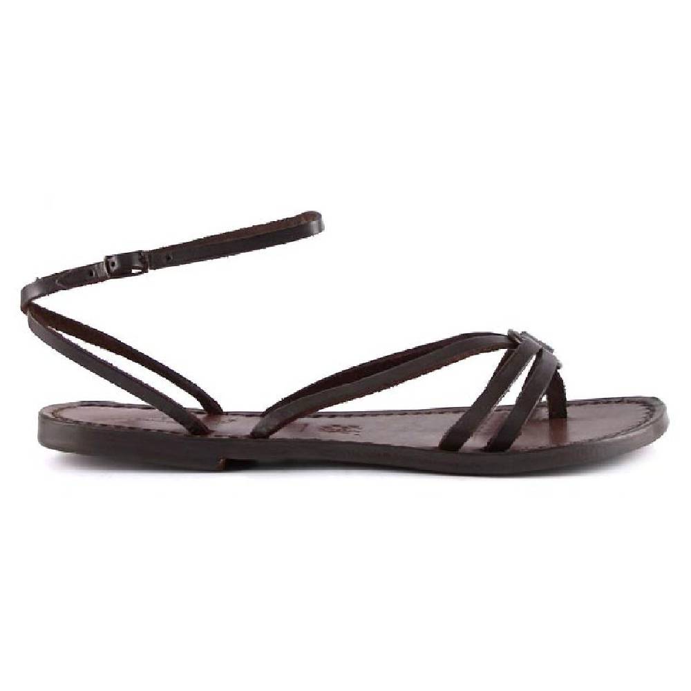 Lartigiano Del Cuoio Sandali Donna Realizzati A Mano In Pelle Color Testa Di Moro