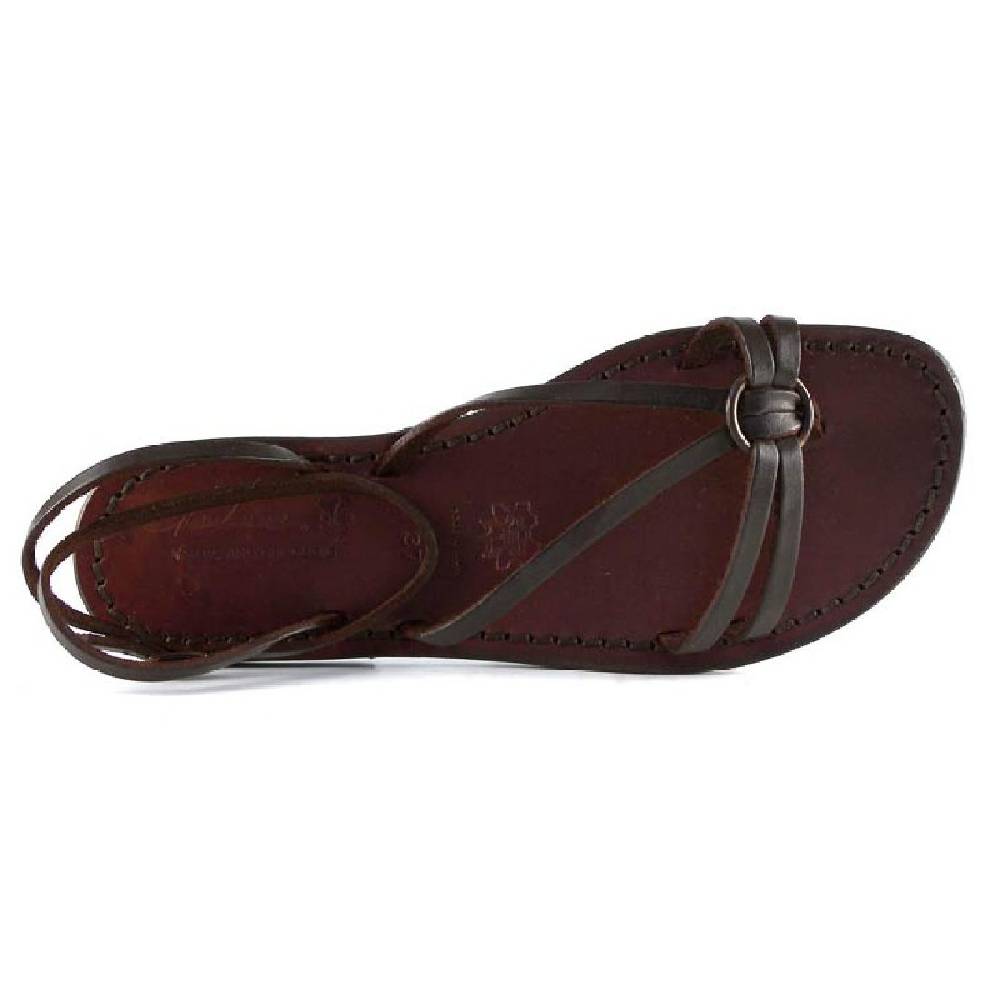 Lartigiano Del Cuoio Sandali Donna Realizzati A Mano In Pelle Color Testa Di Moro