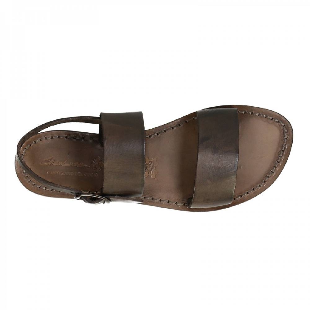 Lartigiano Del Cuoio Sandali Francescani Donna In Pelle Color Fango Artigianali