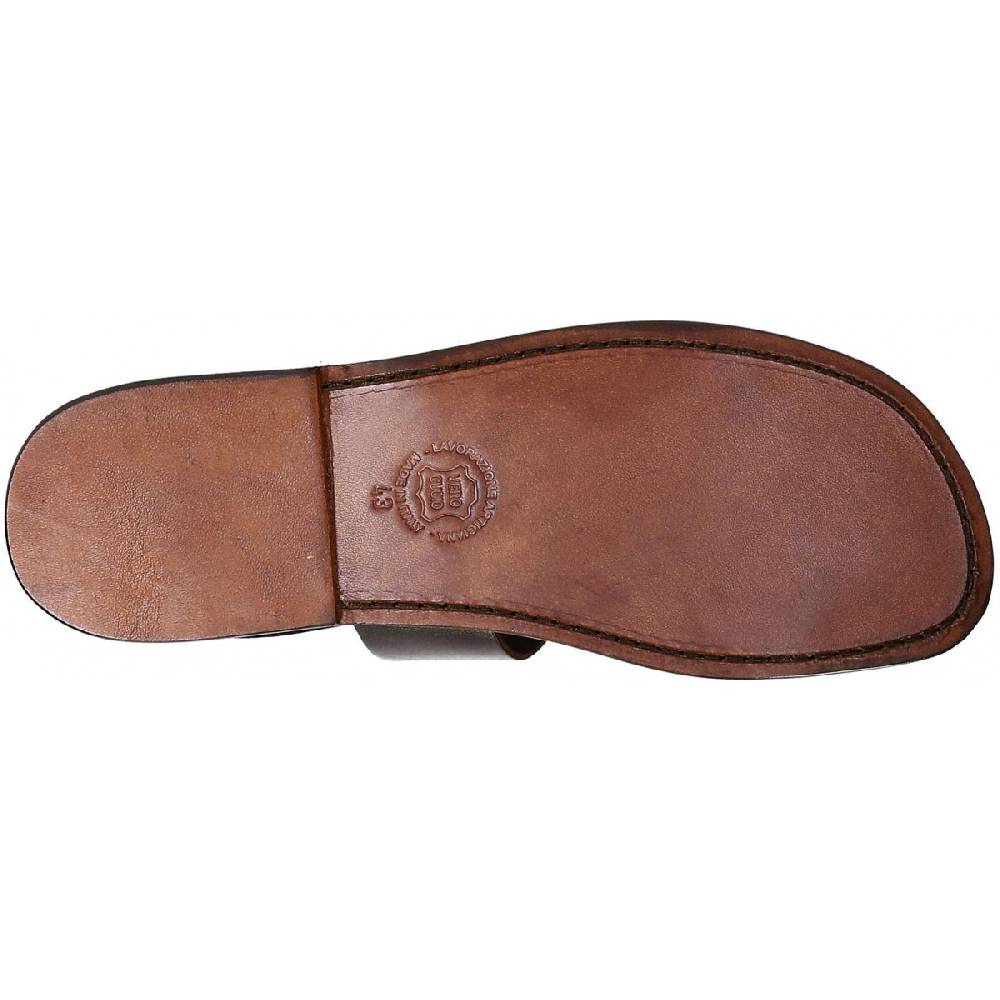 Lartigiano Del Cuoio Sandali Francescani Donna In Pelle Marrone Artigianali