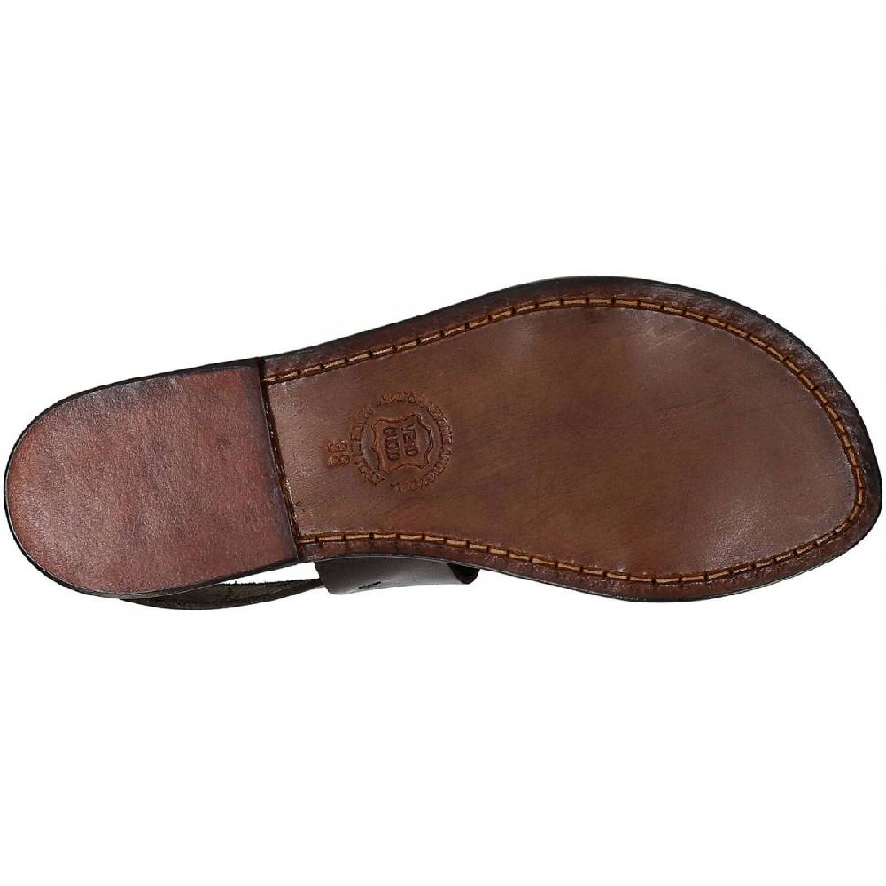 Lartigiano Del Cuoio Sandali Francescani Donna In Pelle Testa Di Moro Artigianali