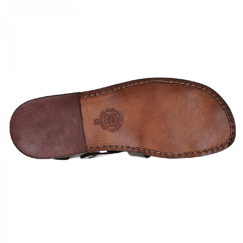 Lartigiano Del Cuoio Sandali Francescani Uomo Fatti A Mano In Pelle Color Testa Di Moro