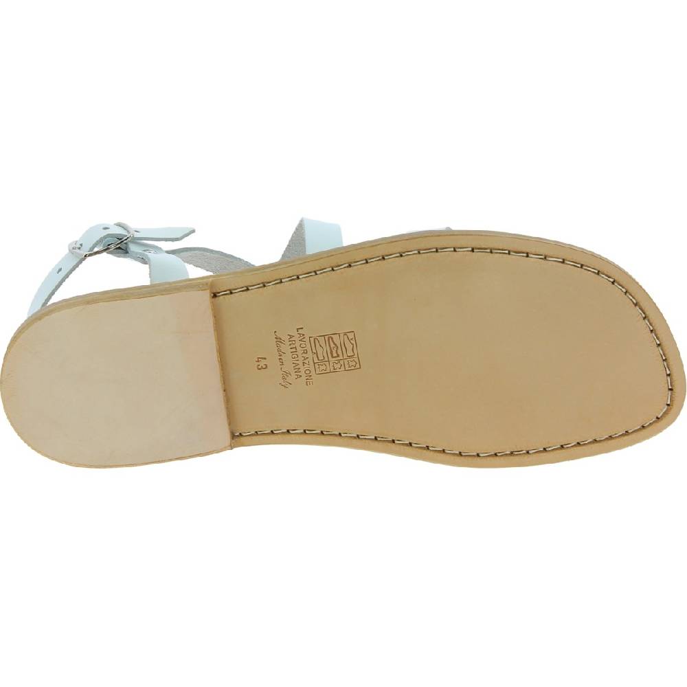 Lartigiano Del Cuoio Sandali Francescani Uomo In Pelle Bianca Fatti A Mano