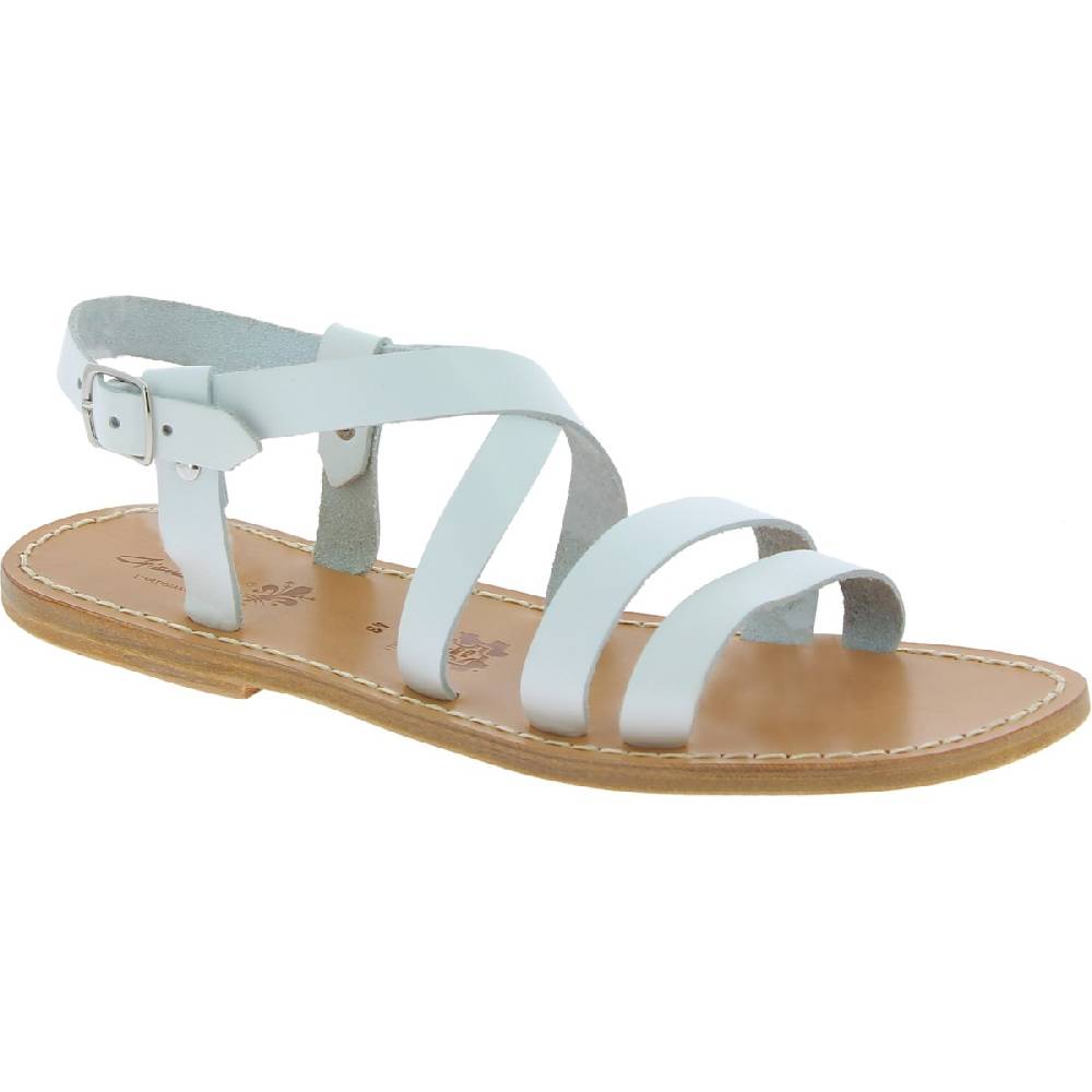 Lartigiano Del Cuoio Sandali francescani uomo in pelle bianca fatti a mano