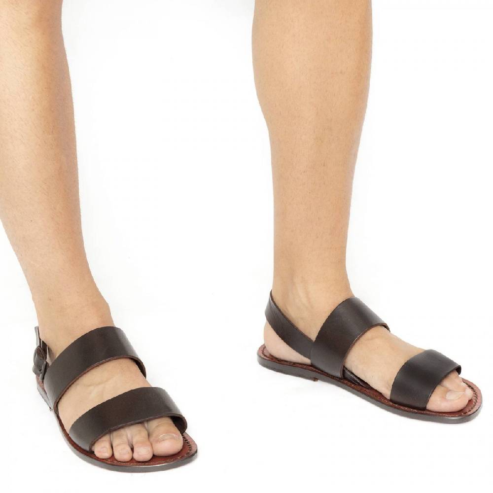 Lartigiano Del Cuoio Sandali Francescani Uomo In Pelle Marrone Artigianali