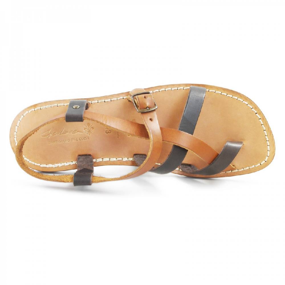 Lartigiano Del Cuoio Sandali Frate In Pelle Bicolore Fatti A Mano