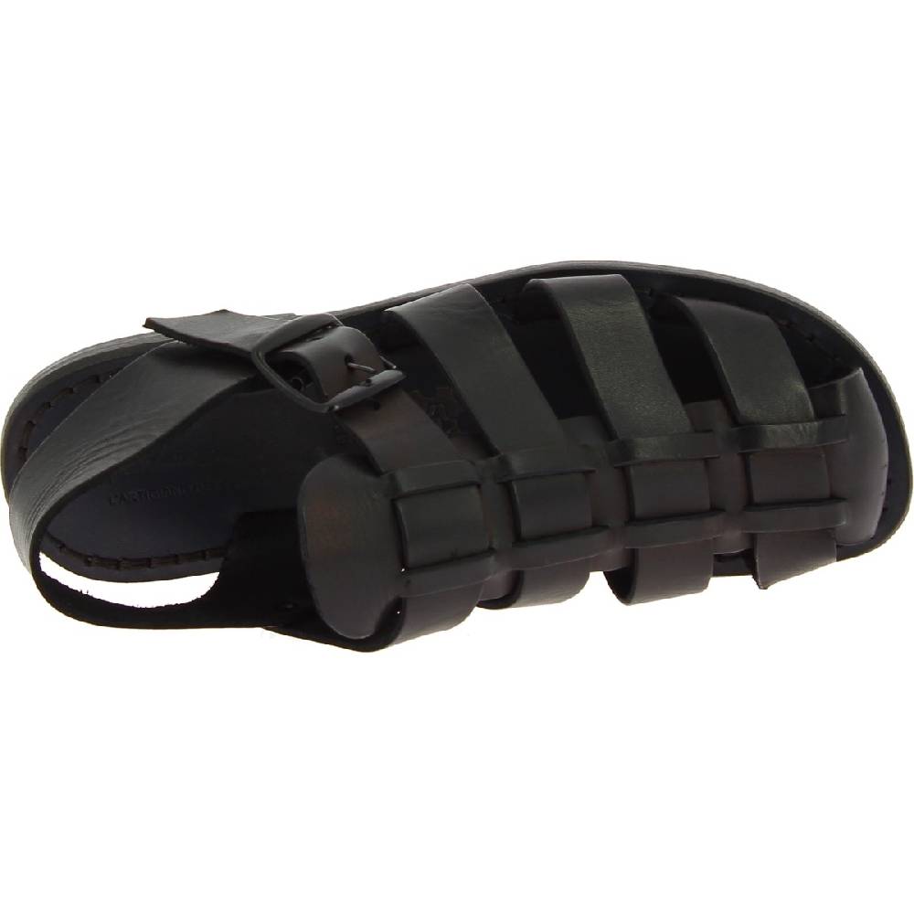 Lartigiano Del Cuoio Sandali Frate Uomo In Cuoio E Pelle Nera Fatti A Mano