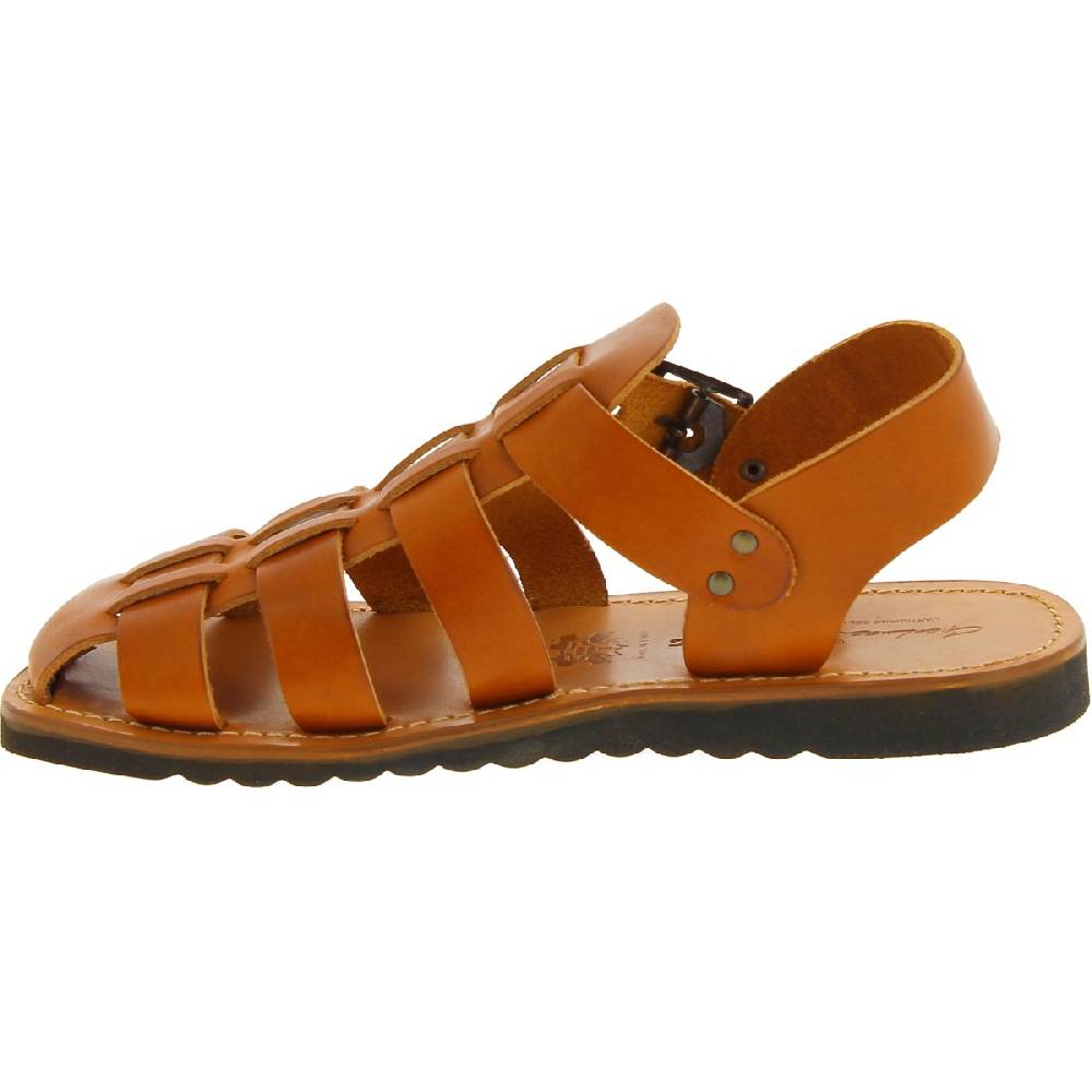 Lartigiano Del Cuoio Sandali Frate Uomo In Pelle Color Cuoio Fatti A Mano