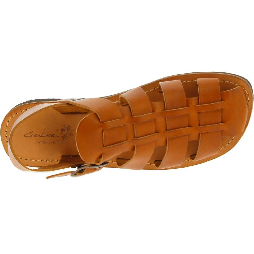 Lartigiano Del Cuoio Sandali Frate Uomo In Pelle Color Cuoio Fatti A Mano