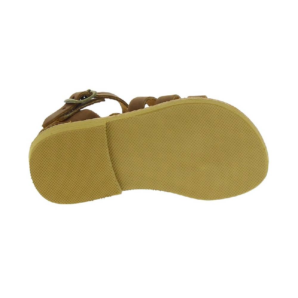 Lartigiano Del Cuoio Sandali Gladiatore Da Bambino In Pelle Nubuck Marrone Chiusura Con Fibbia