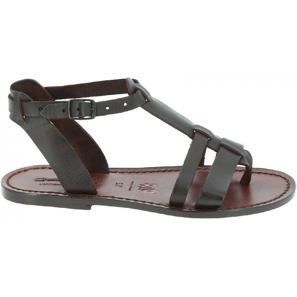 Lartigiano Del Cuoio Sandali Gladiatore Da Donna In Pelle Testa Di Moro