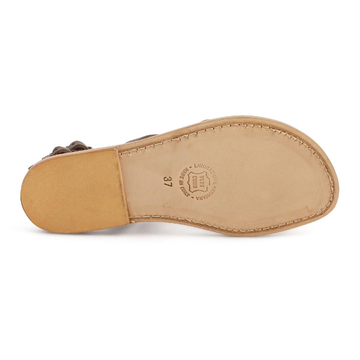 Lartigiano Del Cuoio Sandali Gladiatore Donna In Pelle Marrone Artigianali