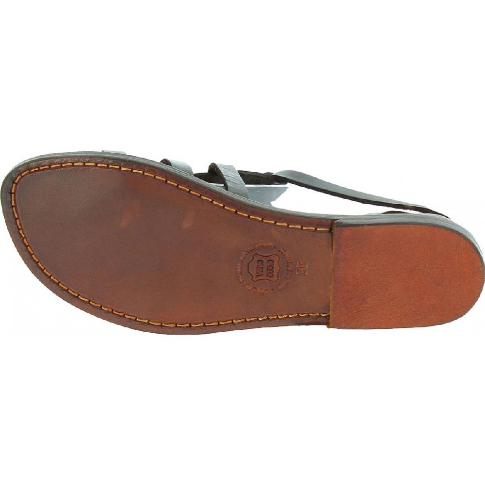 Lartigiano Del Cuoio Sandali Gladiatore Donna In Pelle Marrone Fatti A Mano In Italia