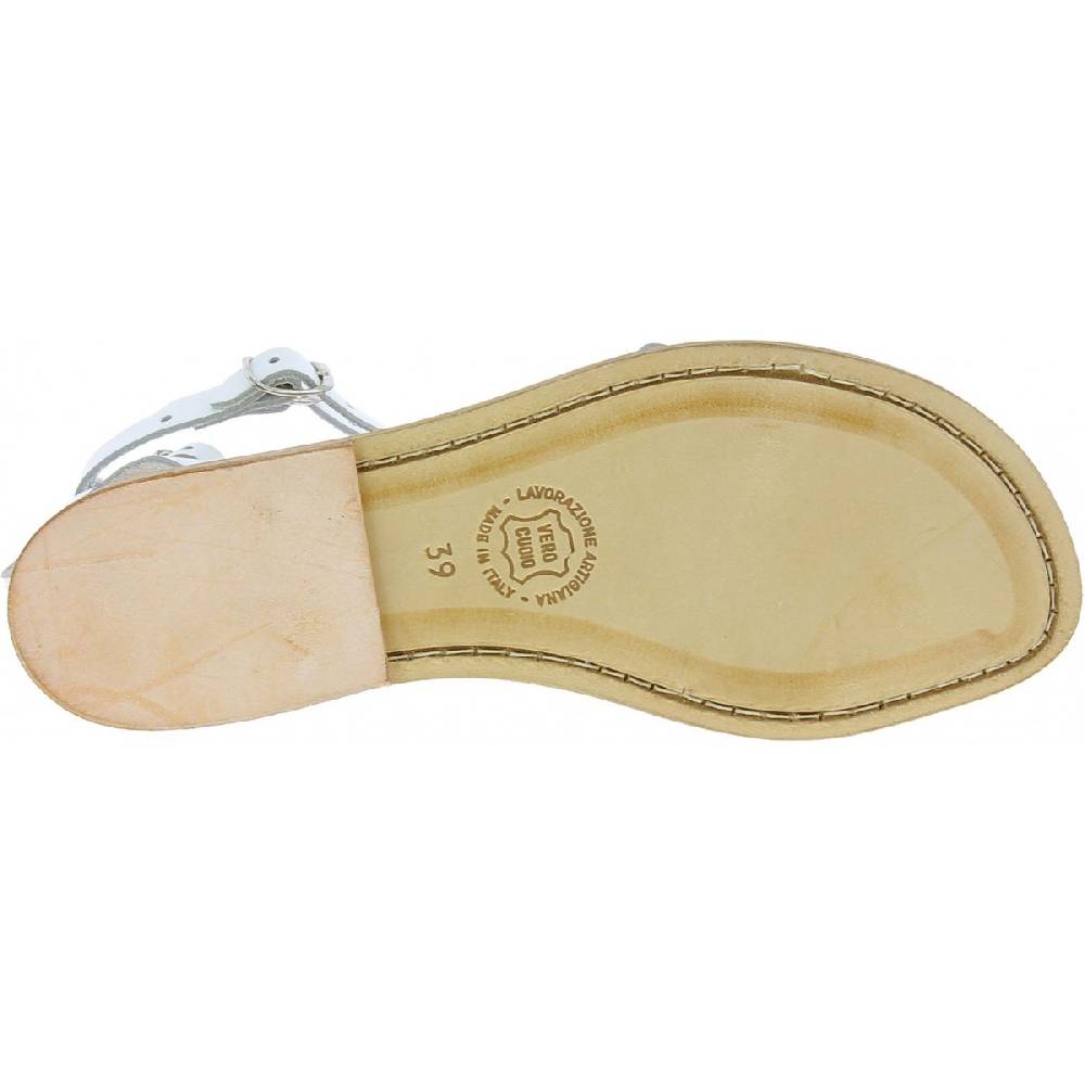 Lartigiano Del Cuoio Sandali Gladiatore Fatti A Mano In Pelle Colore Bianco