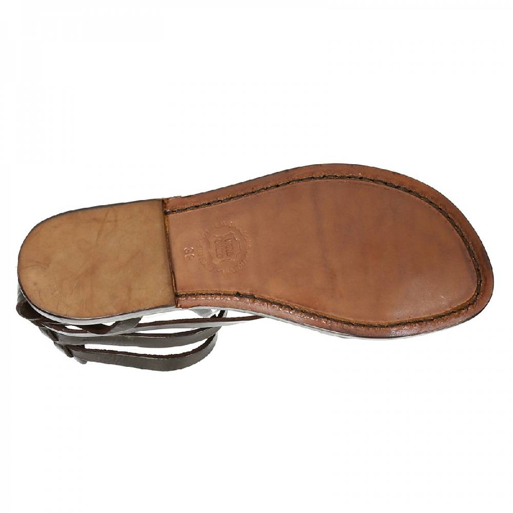 Lartigiano Del Cuoio Sandali Gladiatore Fatti A Mano In Pelle Colore Testa Di Moro