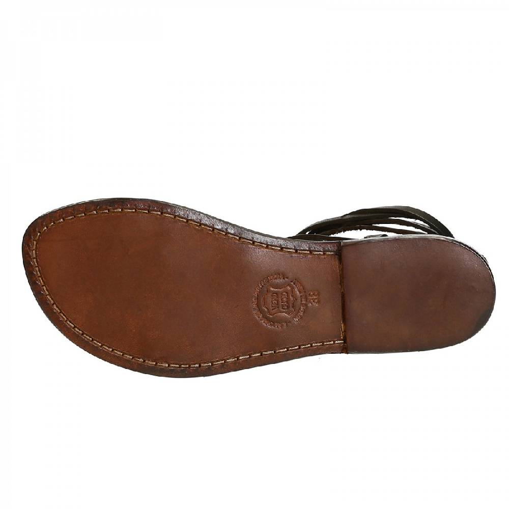 Lartigiano Del Cuoio Sandali Gladiatore Fatti A Mano In Pelle Testa Di Moro