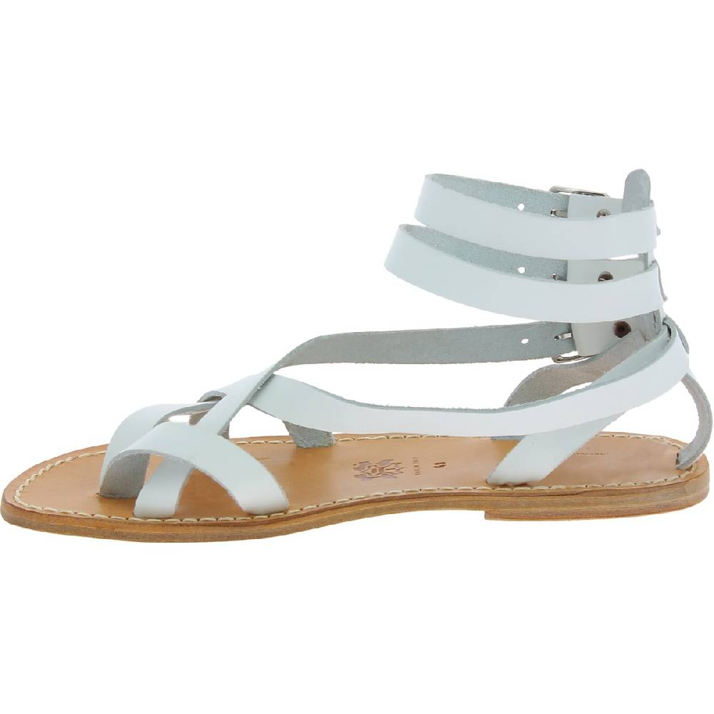 Lartigiano Del Cuoio Sandali Gladiatore Uomo In Pelle Bianca Fatti A Mano In Italia